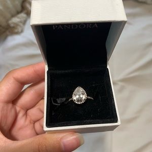 Pandora Teardrop Halo Ring